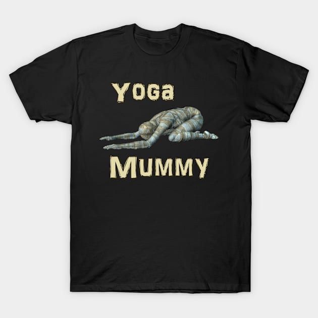 Yoga Mummy Child Pose T-Shirt by Captain Peter Designs